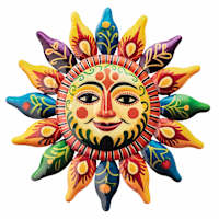 Talavera Metal Sun Face Outdoor Wall Decor, 20"