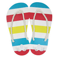 Double Prong Wooden Flip Flop Outdoor Wall Hook, 12"