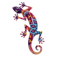 Metal Talavera Gecko Outdoor Wall Decor, 28"