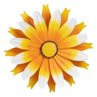 Yellow Metal Flower Outdoor Wall Spinner, 18"