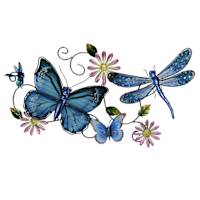 Metal Glass Butterfly & Dragonfly Wall Decor, 31"