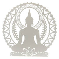 Found & Fable Metal Buddha & Lotus Flower Outdoor Wall Decor, 20"
