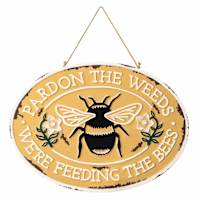 Honeybloom Metal Bee & Flower Outdoor Wall Decor, 16"