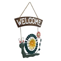 Honeybloom Metal Snail Welcome Wall Sign, 18"