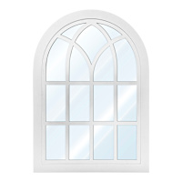 Providence Wooden Window Pane Outdoor Wall Mirror, 40"