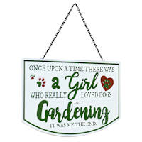 Girl & Gardening Sign, 16"