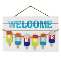 Welcome Summer Popsicles Wooden Outdoor Wall Decor, 16"