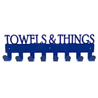 Metal Blue Towels Wall Hook, 22"