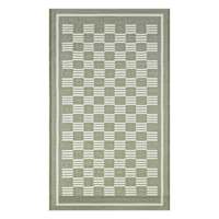 (E536) Honeybloom Green Checkerboard Accent Rug, 3x5