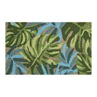 Tropical Green Hook Tufted Outdoor Accent Rug, 18x30