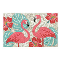 Flamingo Hook Tufted Outdoor Accent Rug, 18x30