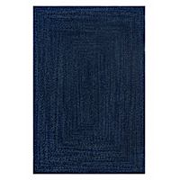 Navy Blue Braided Chenille Accent Rug, 4x6