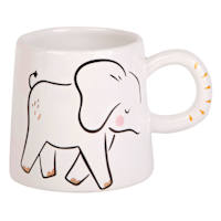 White Elephant Handle Mug, 14oz