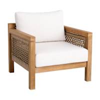 Haven Blonde Acacia Wood with Natural Canvas Cushions Patio Armchair