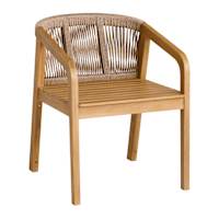 Haven Blonde Acacia Wood & Tan Rope Patio Dining Chair
