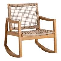 Haven Blonde Acacia Wood & Tan Rope Rocking Patio Chair