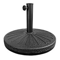 Black Round Umbrella Base with Cement Inside, 40lb