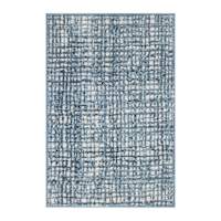 Grayson Knitted Abstract Blue Washable Micropoly W/Gel Latex Back 24X36