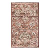 Terracotta Floral Tapestry Accent Rug with Gel Latex Back, 21x34