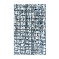 Grayson Knitted Abstract Blue Washable Micropoly W/Gel Latex Back 20X32
