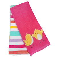 Bunny Brights 2-Pack Embroidered Easter Chicks Hand Towel Set