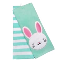 Bunny Brights 2-Pack Embroidered Easter Bunny Hand Towel Set