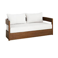 Oakes Driftwood Finish Acacia Wood Patio Sofa with Ash Cushions
