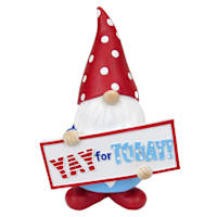 Resin Patriotic Gnome with Sign