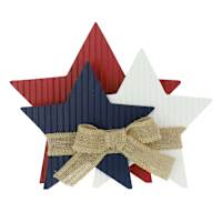 Homespun Patriotic Wooden Stars, 10.75"
