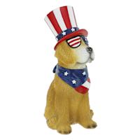 Homespun Patriotic Dog Figurine, 7"