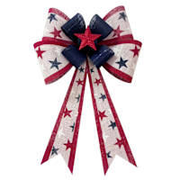 Homespun Patriotic 4th of July Bow, 25"