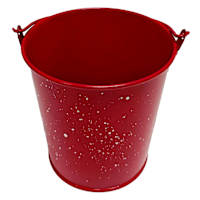 Red Metal Bucket, 4"