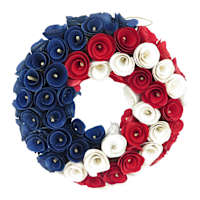 Red, White & Blue Wood Curl Wreath, 9.5"