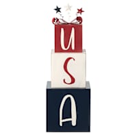 Wooden Stacked USA Boxes