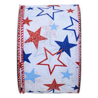 Patriotic Stars Wired Ribbon