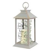 Faith, Hope, & Love Solar Outdoor Lantern, 13"