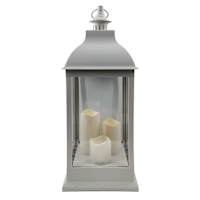 Grey LED Outdoor Lantern, 25"