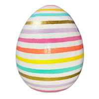Bunny Brights Striped Paper Mache Egg, 8"