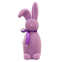Bunny Brights Purple Flocked Standing Bunny, 16"