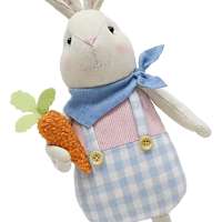 Homespun Easter Fabric Bunny with Carrot, 21"