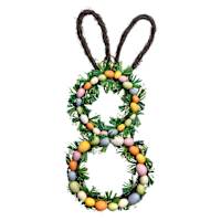 Homespun Easter Bunny Shaped Easter Egg Wreath, 28"