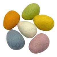 Homespun Easter Set of 6 Felt Eggs