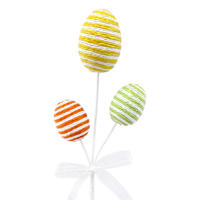 Homespun Easter Yellow, Orange & Green Egg Pick, 12"
