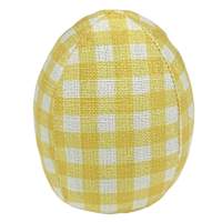 Homespun Easter Yellow Plaid Fabric Egg, 4"