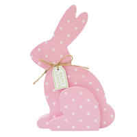 Homespun Easter Pink Bunny, 8"