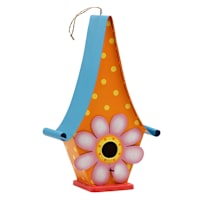 Metal Flower Birdhouse, 8"
