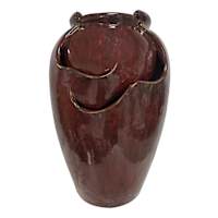 Red Ceramic Glaze Outdoor Fountain, 24"