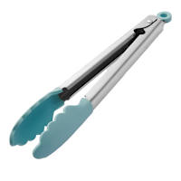 KitchenAid Mineral Water Blue Silicone Tip Stainless Steel Tongs