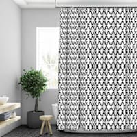13-Piece Black Distressed Diamonds Shower Curtain Set, 70x72