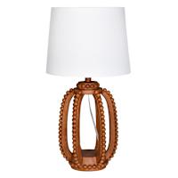 Wood Finish Resin Beaded Lamp 24In